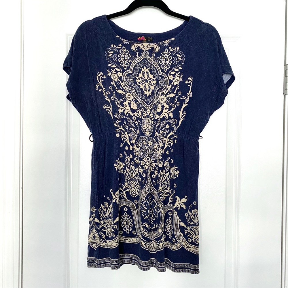 Forever 21 Blue Paisley Dress